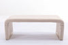 Chic Beige Boucle Ottoman with Gold Legs