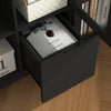 Chic Black Glass-Front Cabinet for Living & Bedroom Storage
