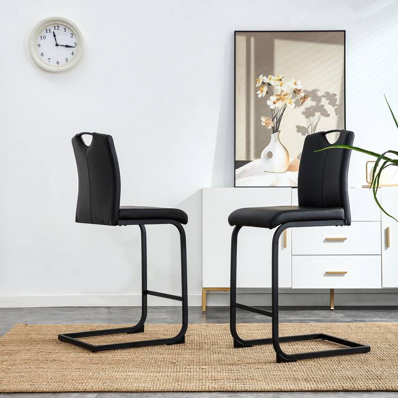 Sleek Black Barstool Duo