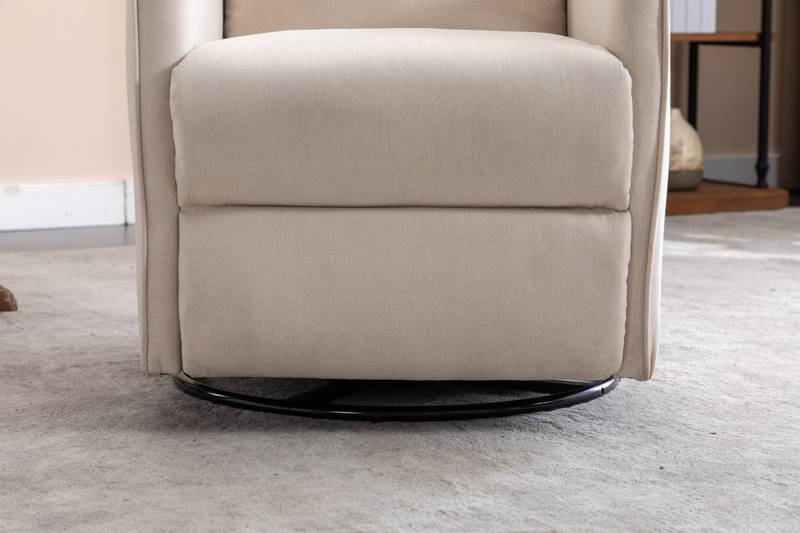 Cozy Beige Swivel Rocker Glider Chair