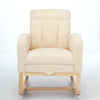 Cozy Rocking Chair with Wood Legs & Adjustable Footrest