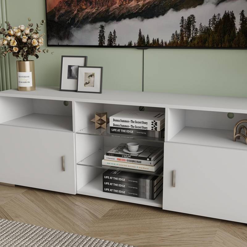 LED Modern TV Stand with Drawer and Media Console