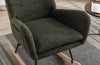 Cozy Rocking Chair with Pocket - Soft Teddy Fabric Glider in Dark Green