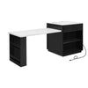 Stylish Expandable Kitchen Island with Storage and Power Outlet