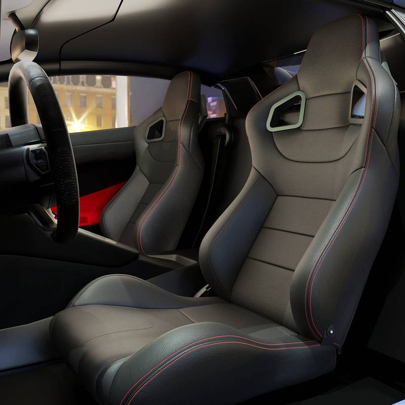 Dynamic Racing Seat Duo with Red Stitching