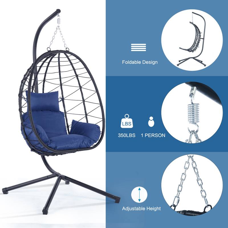 Cozy Swing Egg Chair with Stand for Indoor and Outdoor Relaxation