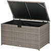 Outsunny Gray Rattan Outdoor Storage Box
