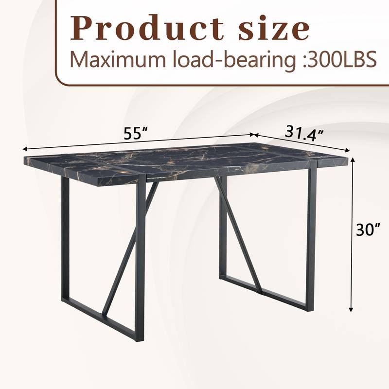 Chic Black Rectangular Dining Table for Gatherings