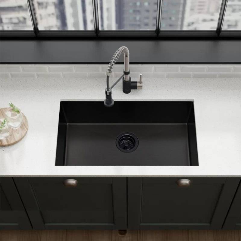 Sleek Black Undermount Kitchen Sink