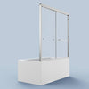 Sleek Chrome Semi-Frameless Sliding Tub Door