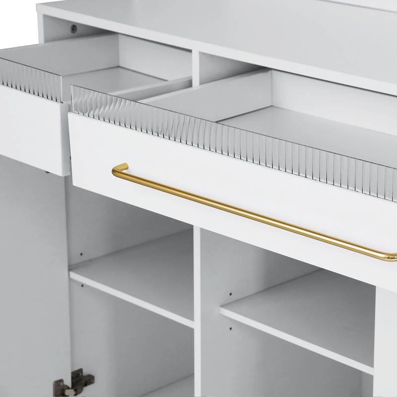 Stylish Buffet & Coffee Bar Storage with Hutch and Power Outlet