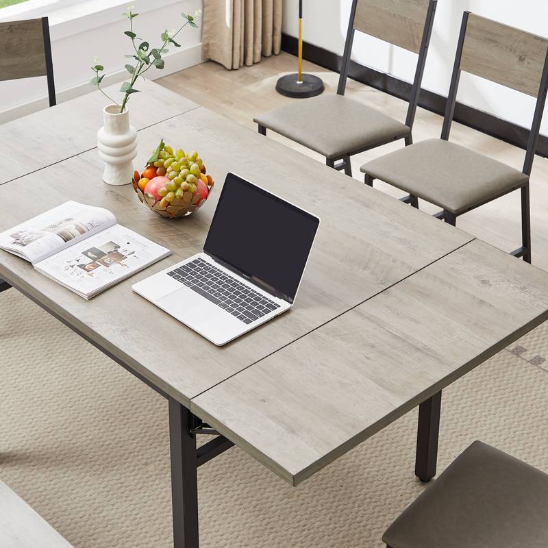 Cozy Foldable Dining Table in Grey