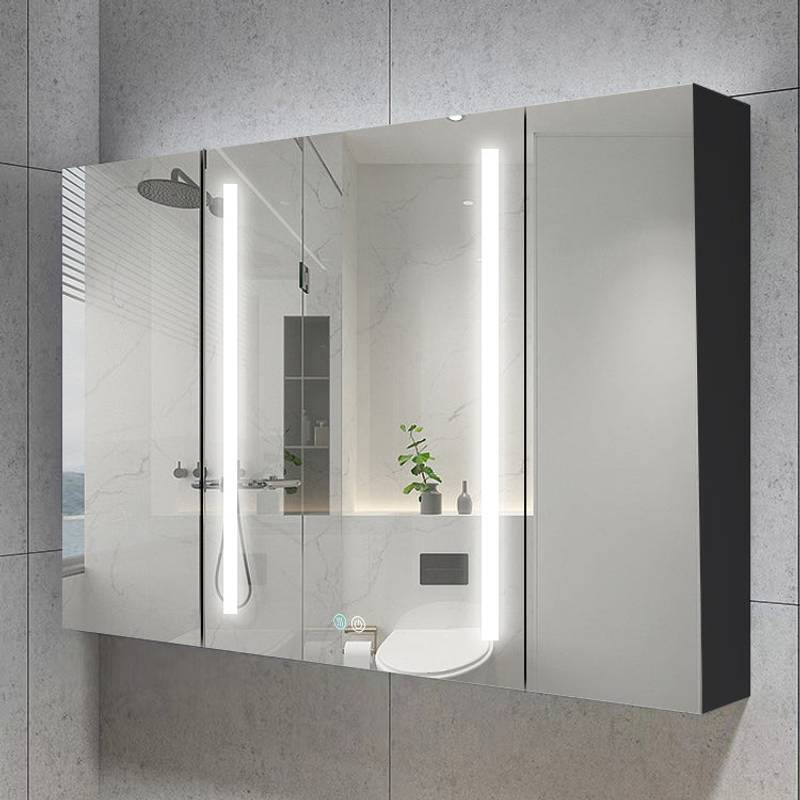 Modern LED Lighted Bathroom Cabinet with Mirror & Defogger