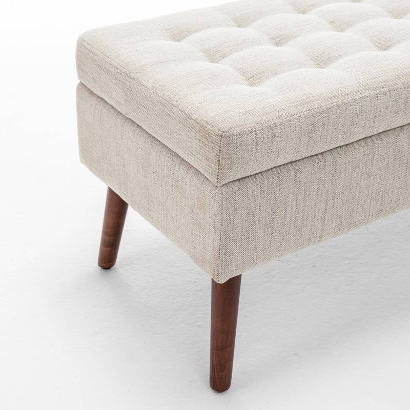 Cozy Off-White Storage Bench