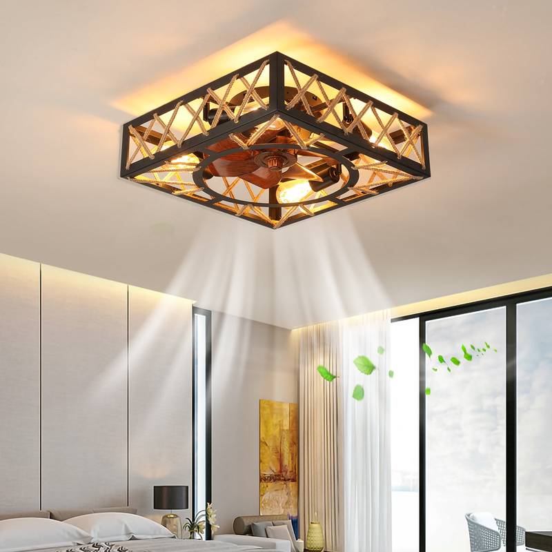 Rustic Charm Ceiling Fan with Remote