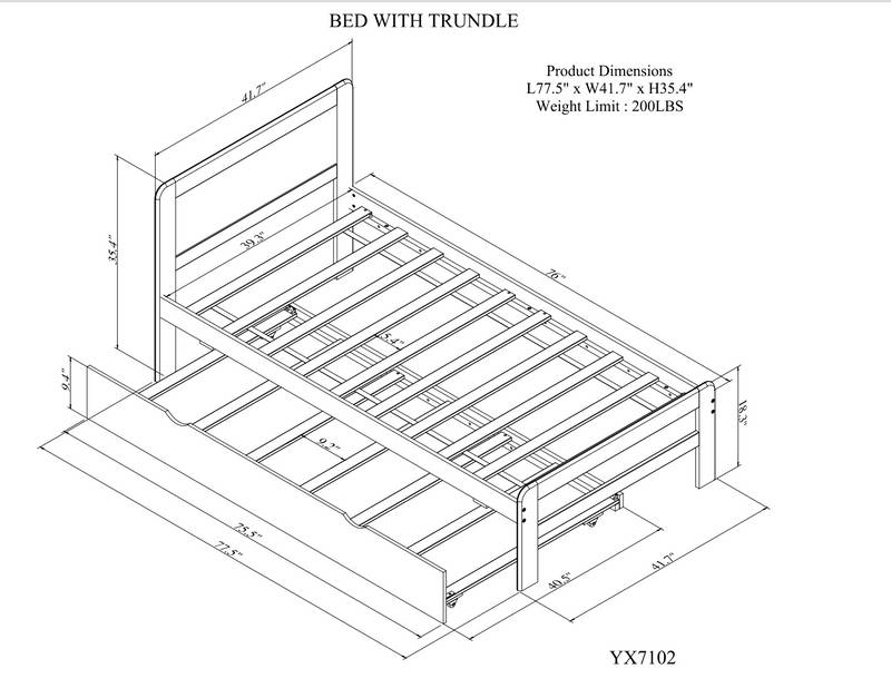 Chic Grey Twin Bed with Trundle