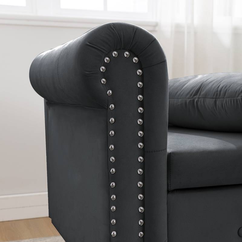 Velvet Dream Lounge Chair with Storage & Pillow
