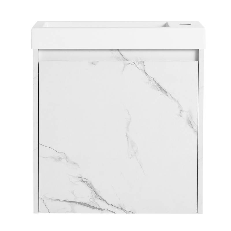 Chic Wall-Mounted Bathroom Vanity with Resin Sink & Quiet-Close Door