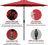 Sunny Red Patio Umbrella with Easy Tilt & Crank