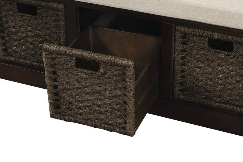 Rustic Rattan Storage Bench