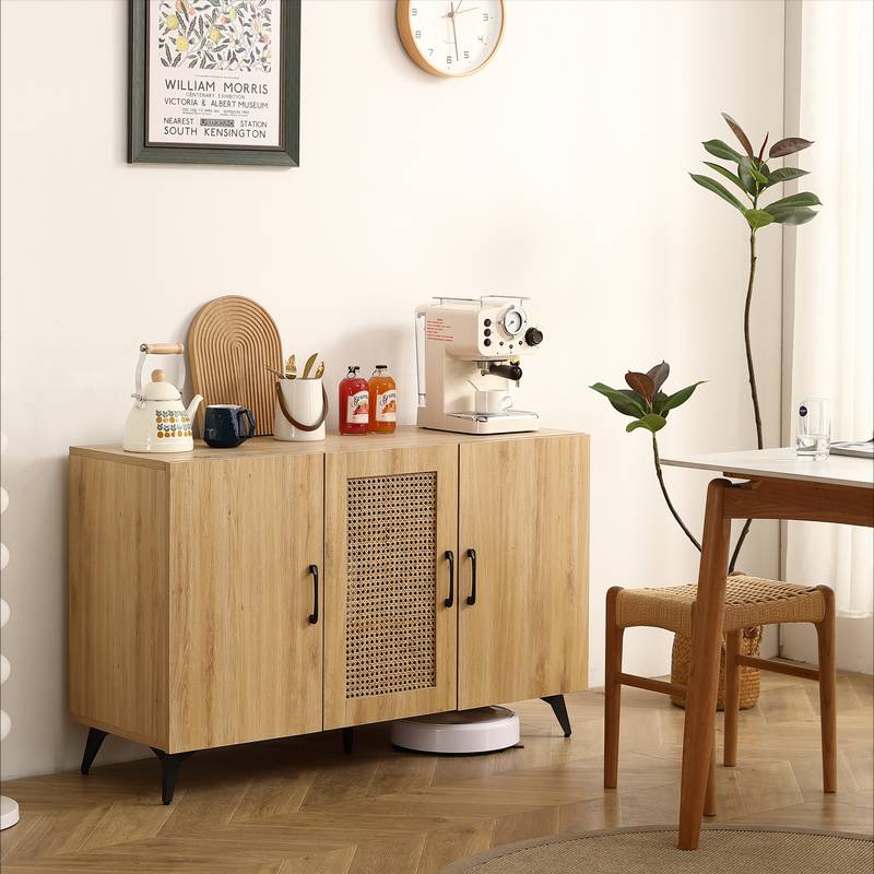 Rattan Charm Storage Cabinet - Stylish & Sturdy for Home or Dining!