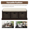 Rustic Rattan Storage Bench