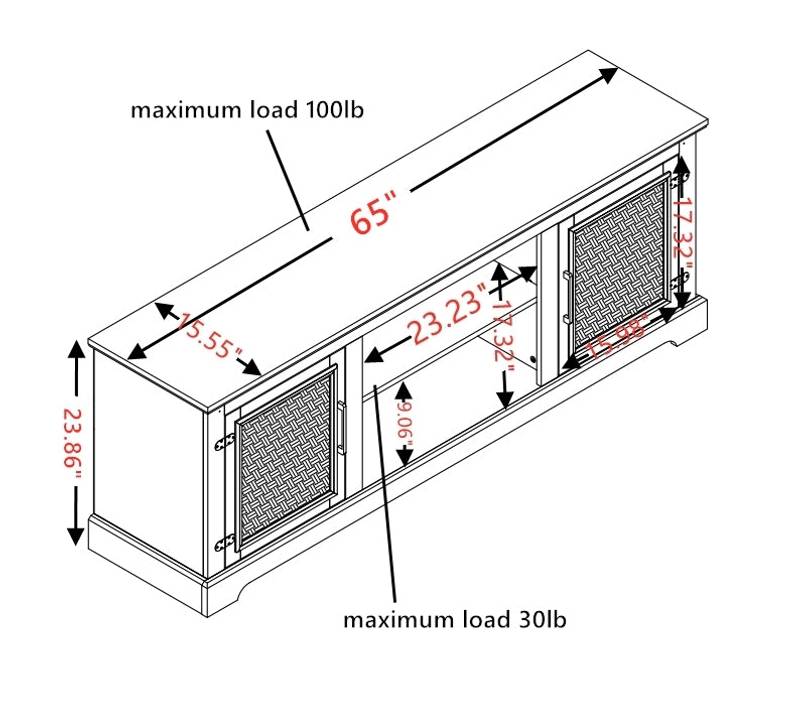 Cozy Farmhouse Rattan TV Stand with Fireplace Insert