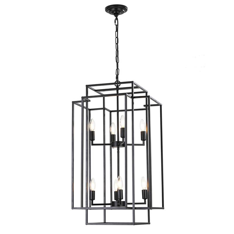 Chic Black Lantern Pendant Chandelier