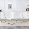 Chic White Curve Dining Chairs - Set of 4