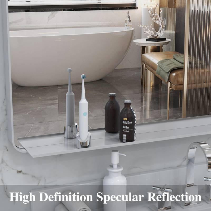 Stylish Full-Length Wall Mirror with Removable Tray