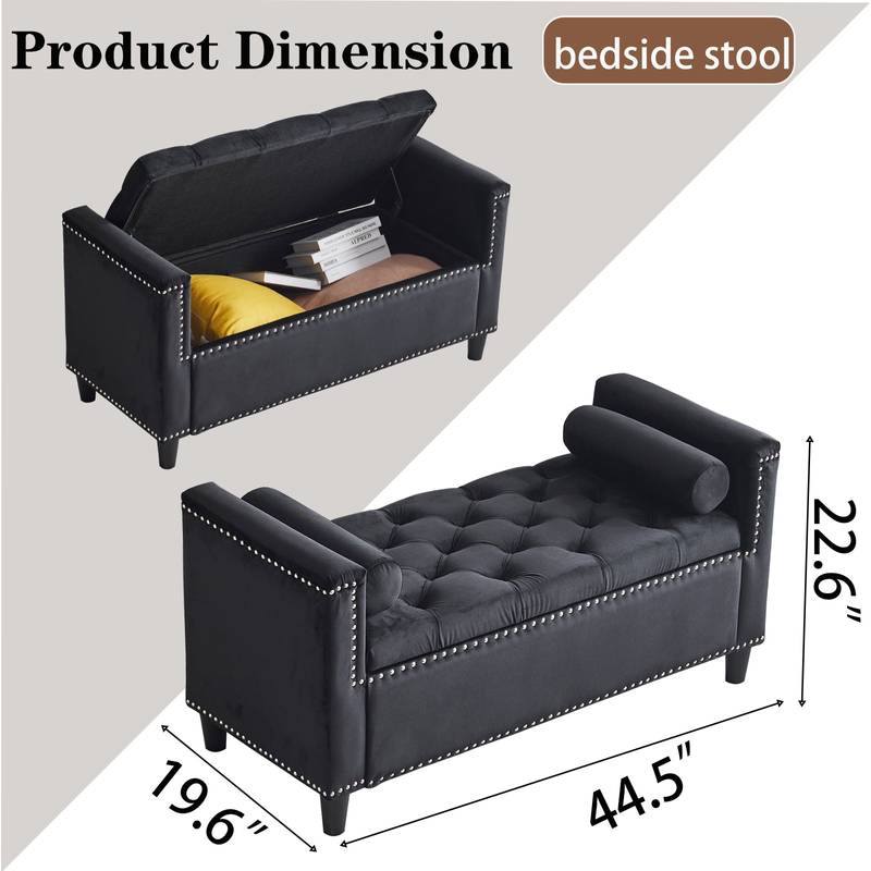 Velvet Charm Entryway Bench
