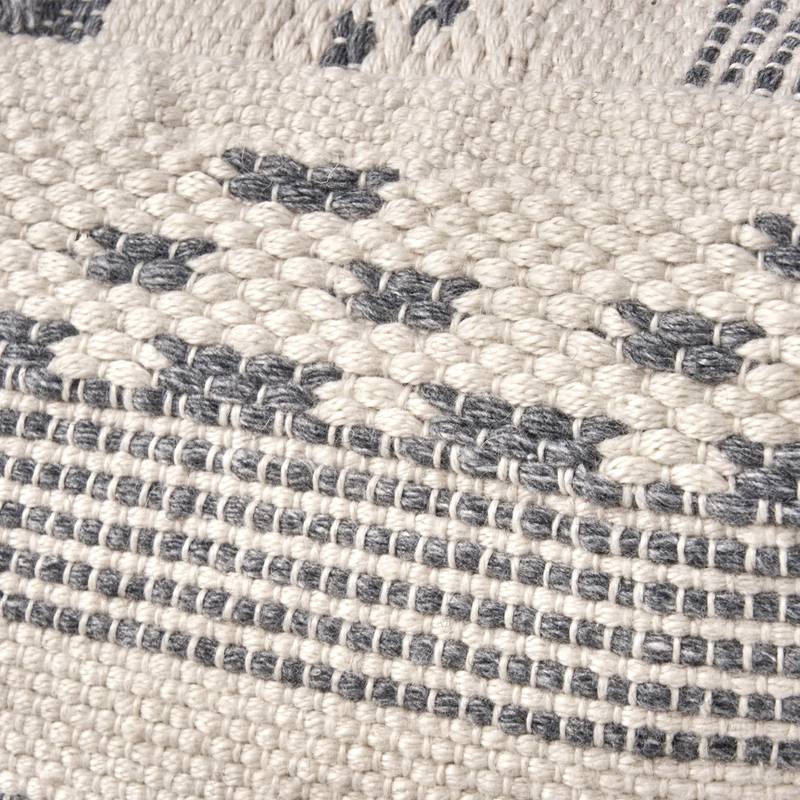 Cozy Ivory Grey Pouf