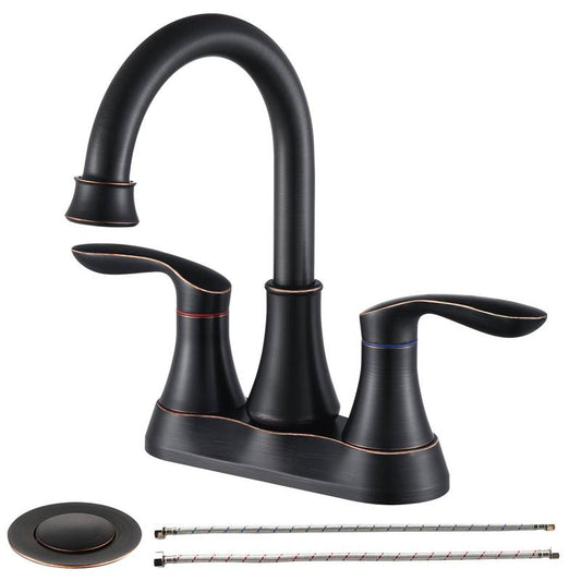 Elegant Bronze Bathroom Faucet with Pop-Up Drain