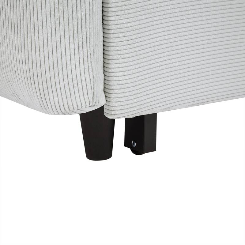 Light Blue Sleeper Sofa with USB Ports and Pillows