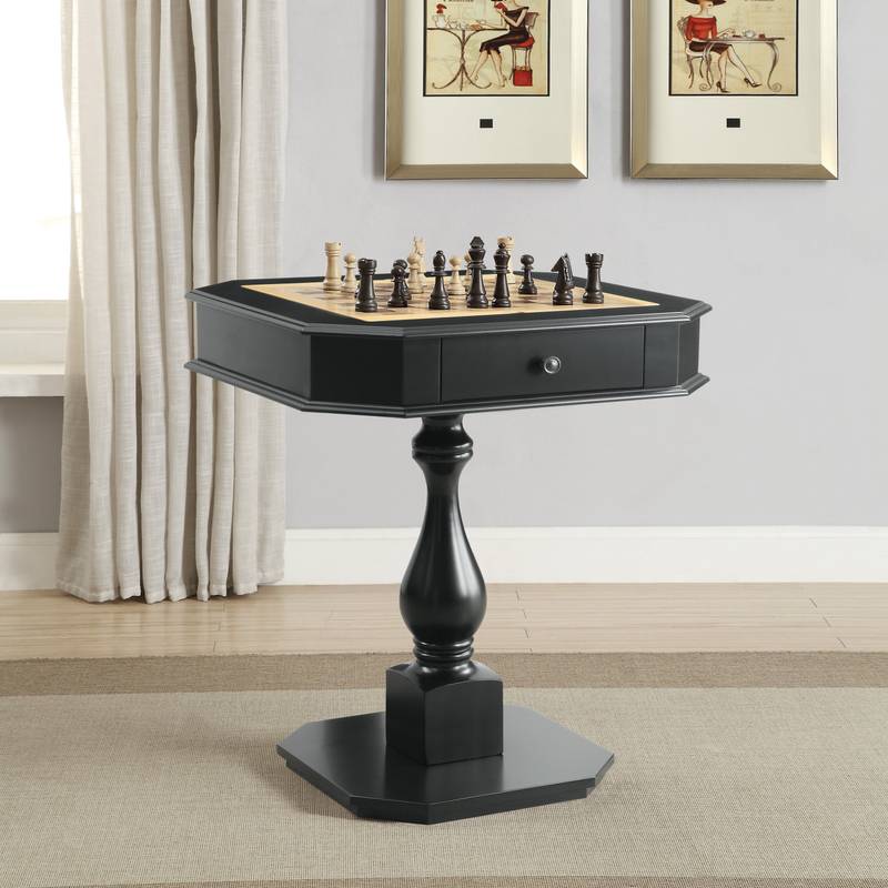 Bishop Black Reversible Game Table with Tray