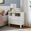 Charming Farmhouse Nightstand with Charging Station and Drawers