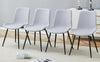 Cozy Linen-Cotton Dining Chair Set - Four Light Gray Beauties
