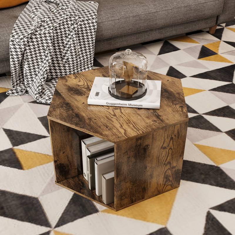 Charming Hexagon Wooden Side Table