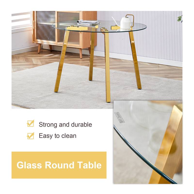 Chic Glass & White Chair Dining Set