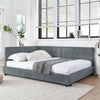 Cozy Velvet Tufted Full Bed Frame with Backrest & Armrests