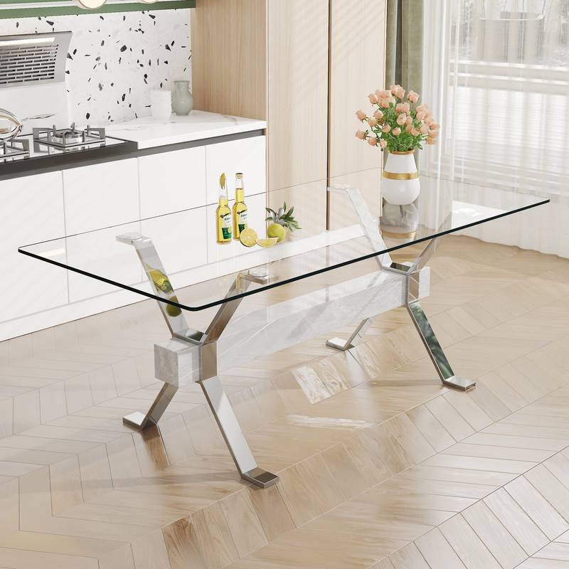 Sleek Glass Dining & Office Table