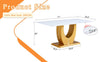 Elegant Marble-Style Dining & Desk Table with Gold Legs