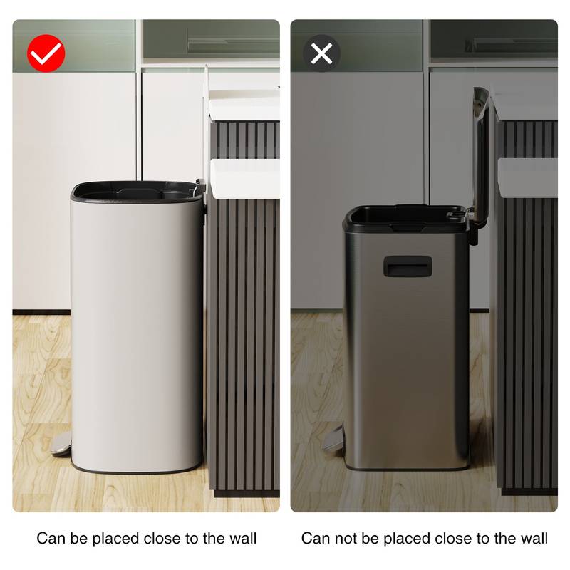 Sleek Step-On Soft Close Trash Can