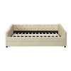 Chic Tufted Daybed with Cozy Trundle - Beige Dream Sofa Bed
