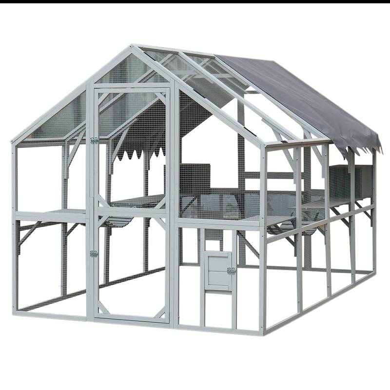 Cozy Outdoor Cat Oasis with Waterproof Roof