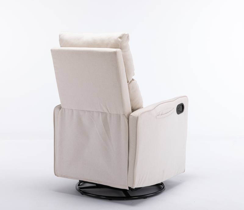 Cozy Beige Swivel Rocker Glider Chair
