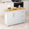 Chic Kitchen Island Cart with Storage & Spice Rack