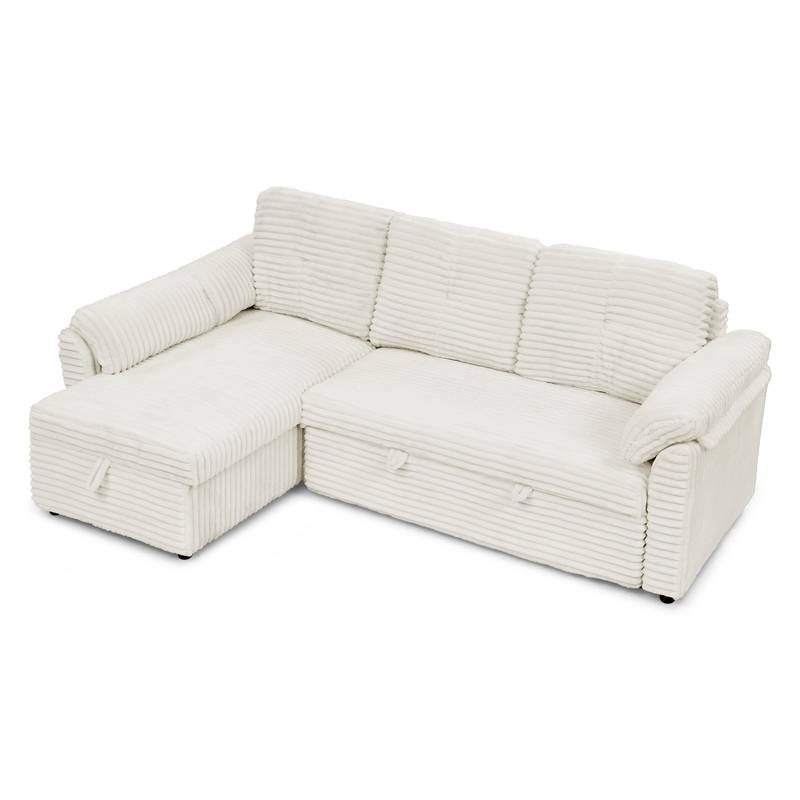 Cozy Convertible Corduroy Sofa Bed with Storage