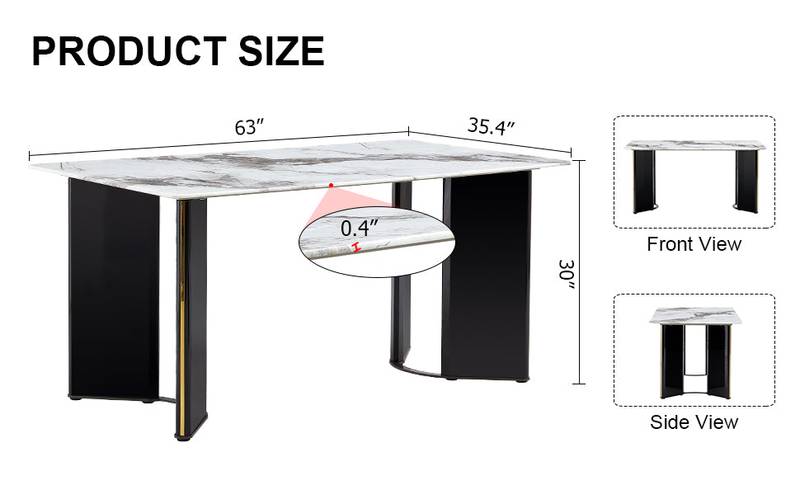 Chic Marble-Look Dining Table