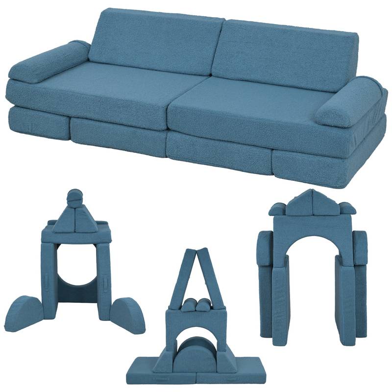Cozy Modular Kids Couch Set in Blue